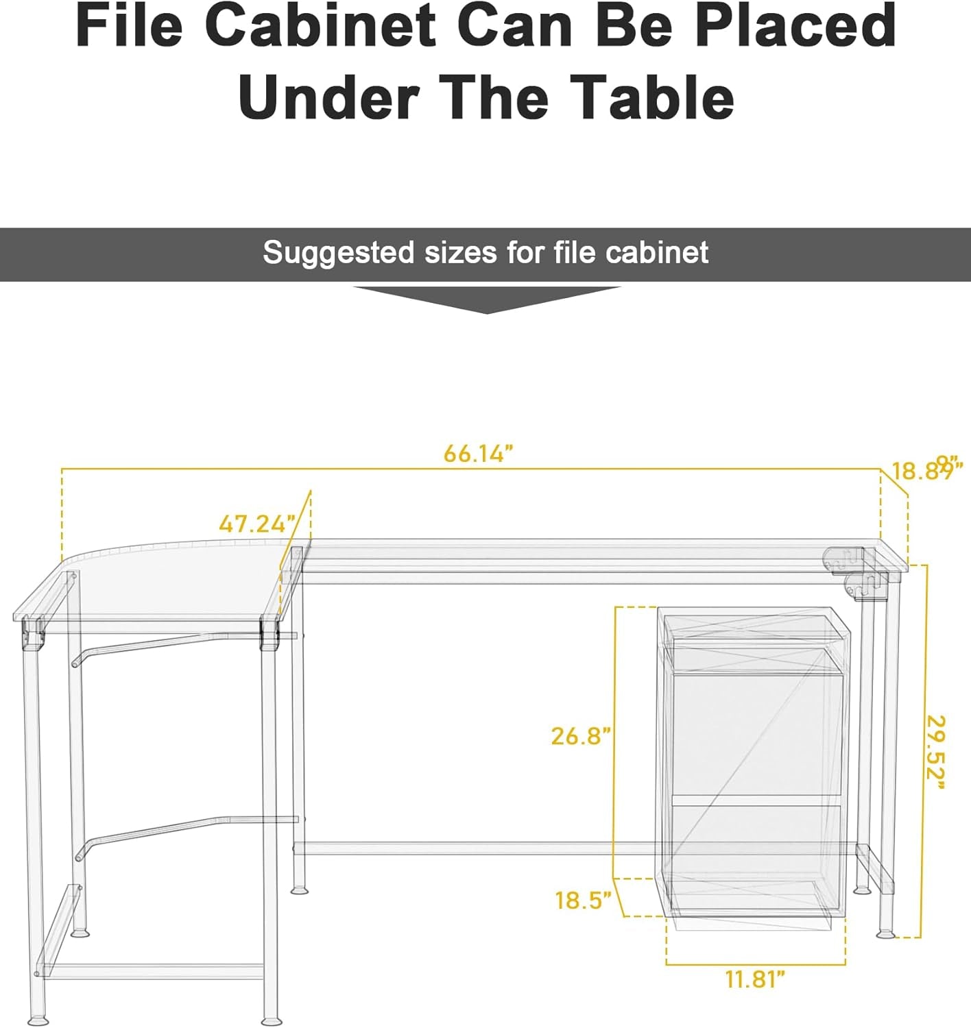 Modern L Shaped Gaming Desk 66''