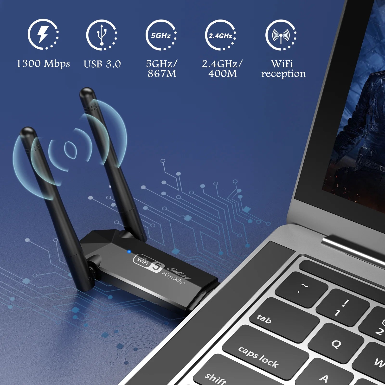 1300Mbps USB 3.0 Wi-Fi Adapter