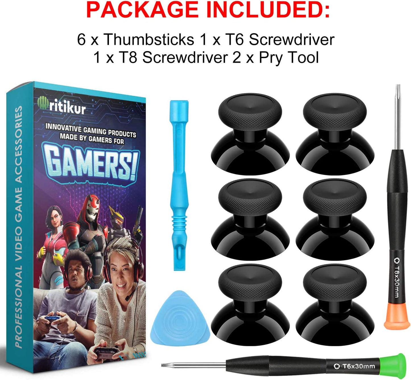 Xbox One Controller Joystick Replacement - 6PCS Original Thumbsticks 