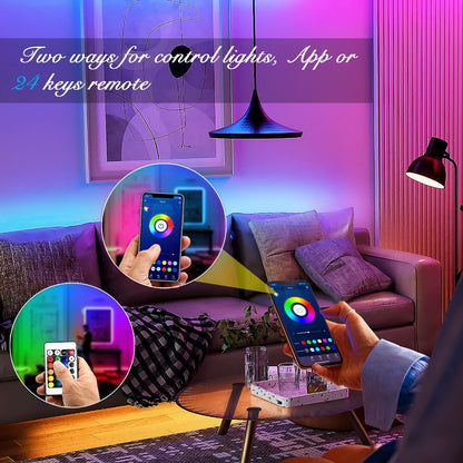Led Strip Lights 200Ft,App and Remote Control,Rgb Music Sync Color Changing LED Lights for Bedroom,Party,Home Decoration