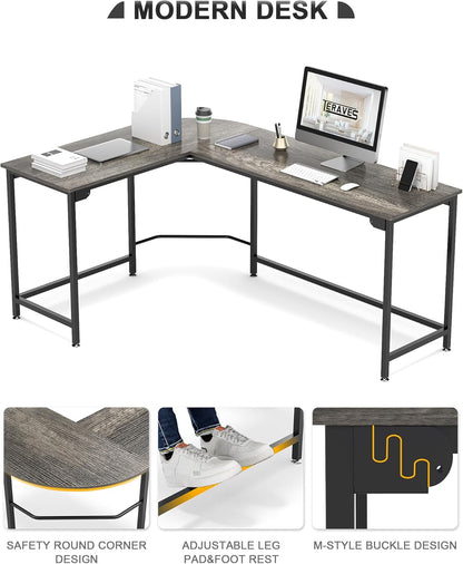 Modern L Shaped Gaming Desk 66''