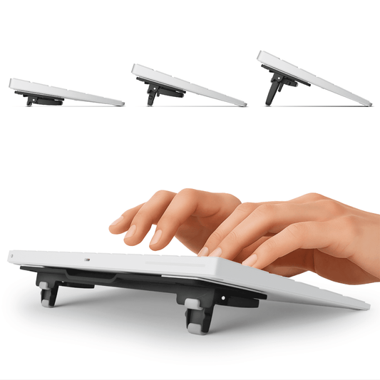 ESC Flip Computer Keyboard Stand for Desktop, Tilted Keyboard Riser and Laptop Stand with 3 Adjustable Angles for Ergonomic Typing, Keyboard Accessories for Offce, Home, & School, Fits Most Keyboards