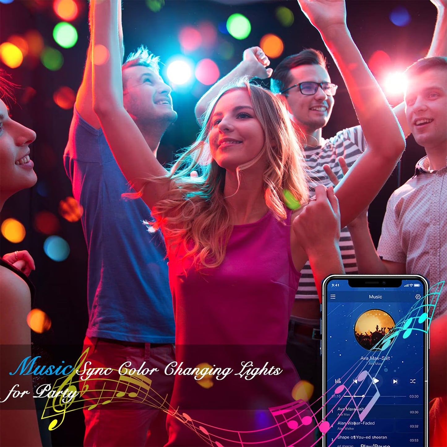 Led Strip Lights 200Ft,App and Remote Control,Rgb Music Sync Color Changing LED Lights for Bedroom,Party,Home Decoration