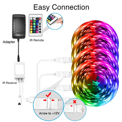 Led Strip Lights 200Ft,App and Remote Control,Rgb Music Sync Color Changing LED Lights for Bedroom,Party,Home Decoration